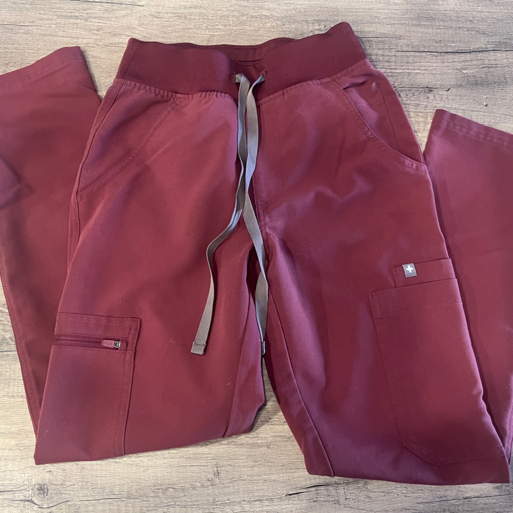 Figs Dark Cherry High-Waisted Yola Scrub Pants XXSP